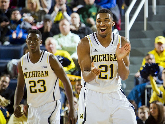 Caris LeVert (23) and Zak Irvin (21)