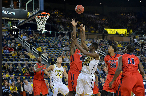 Max Bielfeldt (44) and Caris LeVert (23)