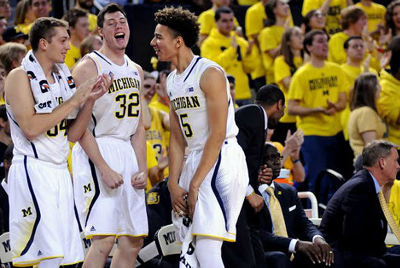 Mark Donnal (34), Ricky Doyle (32), and D.J. Wilson (5)