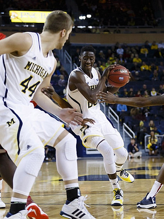 Max Bielfeldt (44) and Caris LeVert (23)