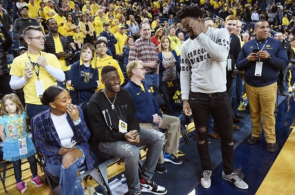 Former Michigan Players Caris LeVert and Derrick Walton Jr.