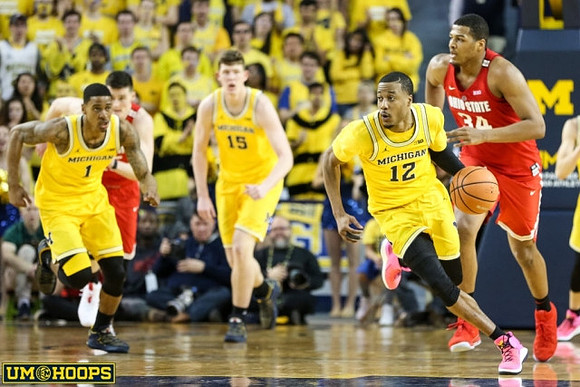 Charles Matthews (1), Jon Teske (15), and Muhammad-Ali Abdur-Rahkman (12)