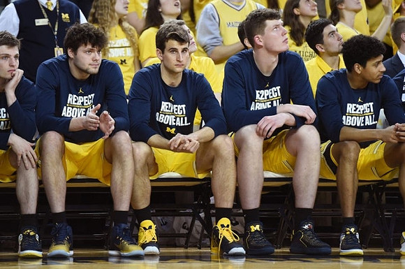 Luke Wilson (11), Brent Hibbitts (0), Austin Hatch (30), Jaaron Simmons (5), and Eli Brooks (55)