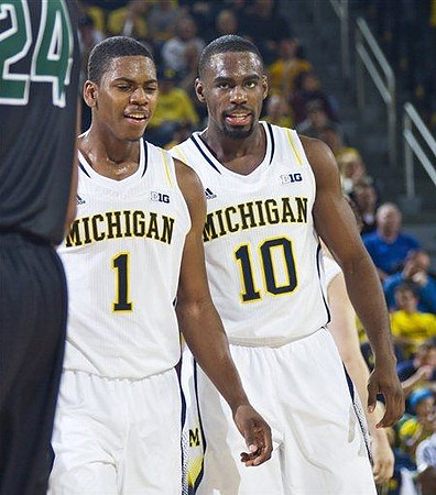 Glenn Robinson III (1) and Tim Hardaway Jr. (10)