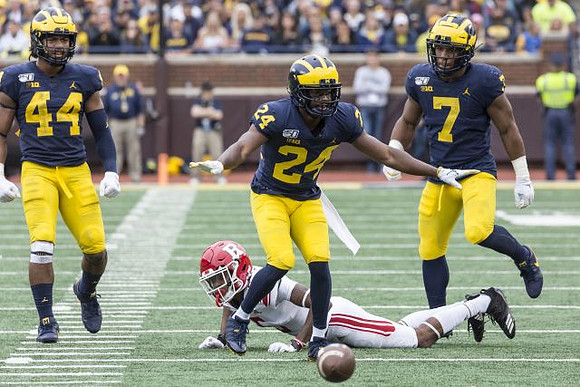 Cameron McGrone (44), Lavert Hill (24), and Khaleke Hudson (7)
