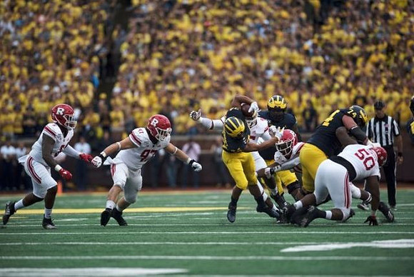 Zach Charbonnet (24) and Ben Bredeson (74)