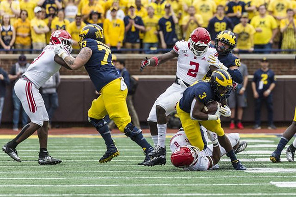 Jalen Mayfield (73), Christian Turner (3), and Erick All (83)