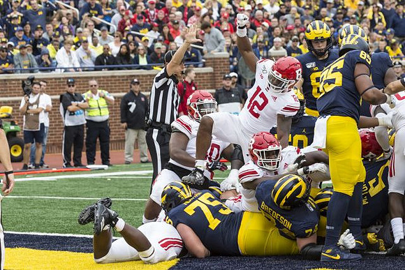 Jon Runyan Jr. (75), Ben Bredeson (74), Joe Milton (5), Michael Onwenu (50), and Mustapha Muhammad (85)