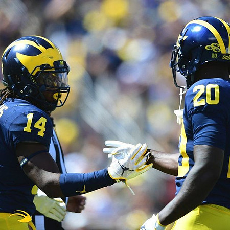 Josh Metellus (14) and Brad Hawkins (20)