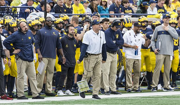 Chris Partridge, Don Brown, and Jim Harbaugh