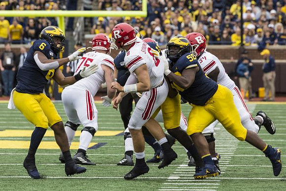 Josh Uche (6), Kwity Paye (19), and Michael Dwumfour (50)