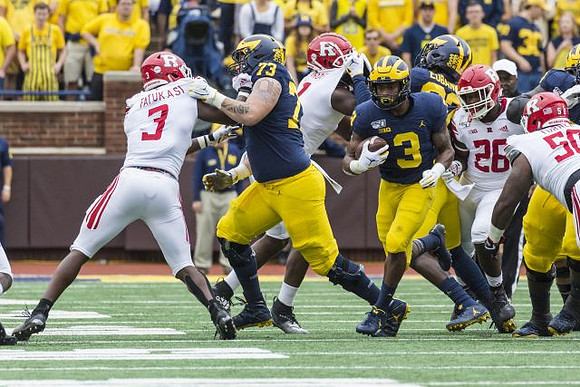 Jalen Mayfield (73), Christian Turner (3), and Nick Eubanks (82)