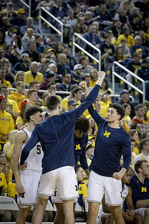 Adrien Nunez (5), Colin Castleton (11), and Brandon Johns Jr. (23)