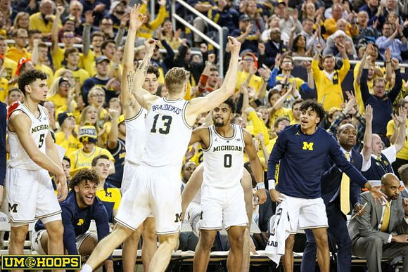 Adrien Nunez (5), Ignas Brazdeikis (13), Brandon Johns Jr. (23), David DeJulius (0), and Eli Brooks (55)