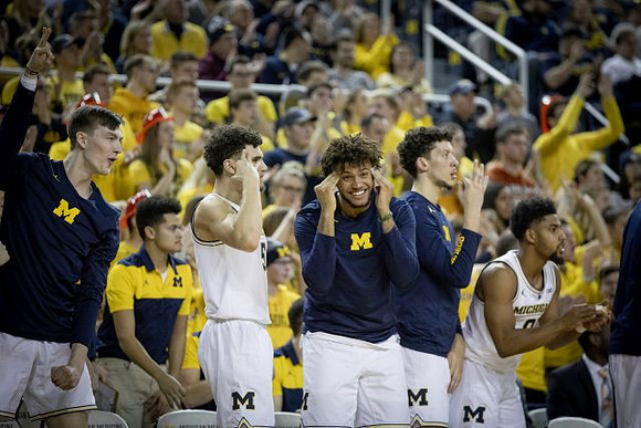 Colin Castleton (11), Adrien Nunez (5), Isaiah Livers (4), Brandon Johns Jr. (23), and David DeJulius (0)