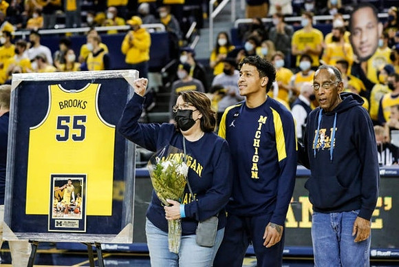 Eli Brooks (55) and Senior Night