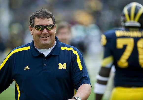 Brady Hoke and Quinton Washington (76)