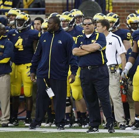 Cameron Gordon (4) and Brady Hoke