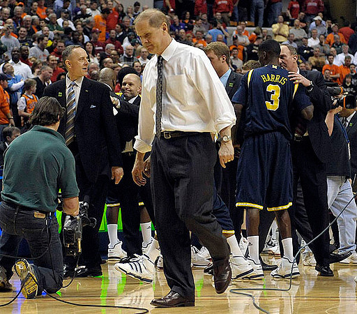 John Beilein, Manny Harris (3), and Thad Matta