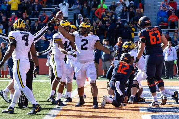 Michael Danna (4), Cameron McGrone (44), Carlo Kemp (2), and Khaleke Hudson (7)