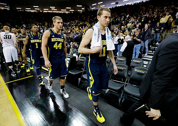 Glenn Robinson III (1), Max Bielfeldt (44), and Nik Stauskas (11)