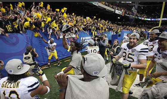 Jeremy Gallon (10), Denard Robinson (16), Blake Countess (18), and Chris Rock (95)