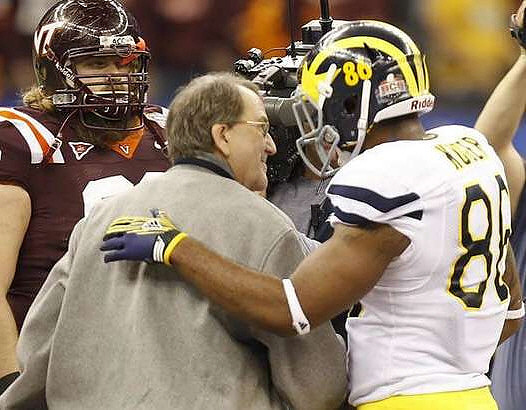 Lloyd Carr and Kevin Koger (86)