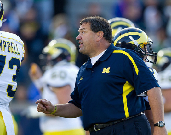 William Campbell (73) and Brady Hoke