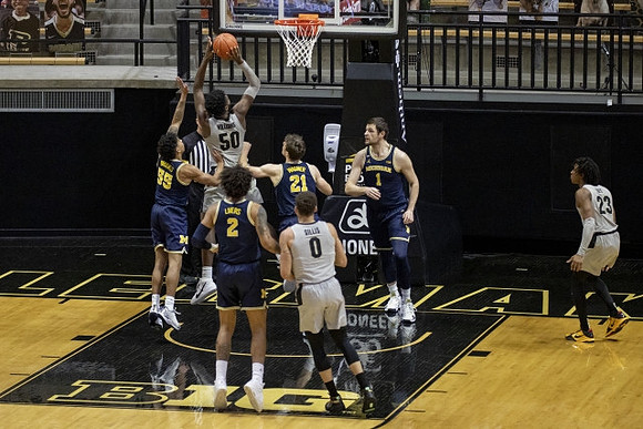 Eli Brooks (55), Isaiah Livers (2), Franz Wagner (21), and Hunter Dickinson (1)