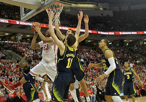 Tim Hardaway Jr. (10), Nik Stauskas (11), Mitch McGary (4), Jordan Morgan (52), and Trey Burke (3)