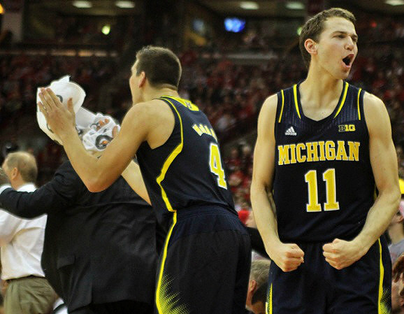 Mitch McGary (4) and Nik Stauskas (11)