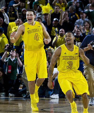 Mitch McGary (4) and Trey Burke (3)