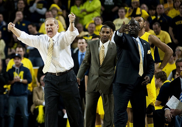 John Beilein, LaVall Jordan, Bacari Alexander, and Jon Horford (15)
