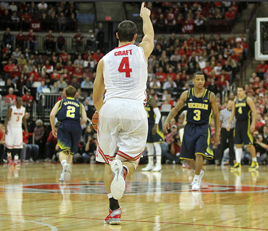 Spike Albrecht (2), Trey Burke (3), and Mitch McGary (4)