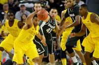 Trey Burke (3), Tim Hardaway Jr. (10), Jordan Morgan (52), and Glenn Robinson III (1)