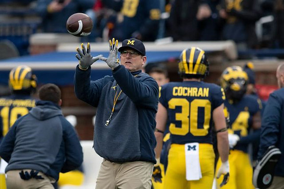 Jim Harbaugh and Tyler Cochran (30)