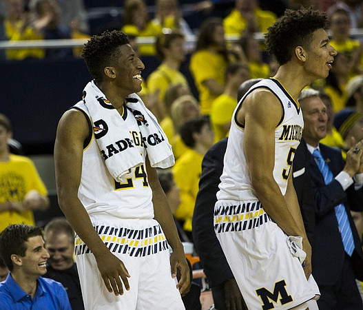Aubrey Dawkins (24) and D.J. Wilson (5)