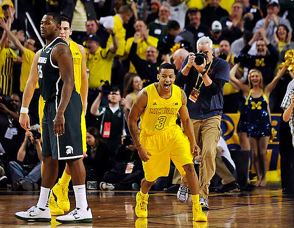 Mitch McGary (4) and Trey Burke (3)