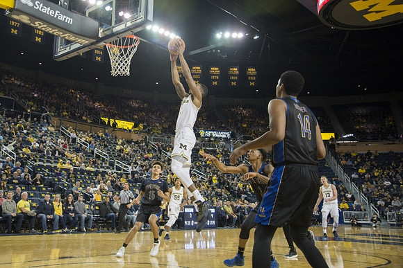 Charles Matthews (1), Eli Brooks (55), and Moritz Wagner (13)