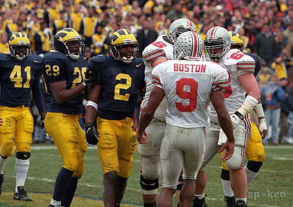 Charles Woodson (2), Tommy Hendricks (41), and Marcus Ray (29)