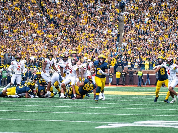 Cornelius Johnson (6), Zak Zinter (65), Giovanni El-Hadi (58), Blake Corum (2), and Ronnie Bell (8)