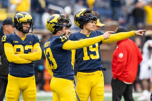 Charlie Mentzer (93), Jake Moody (13), and Tommy Doman (19)
