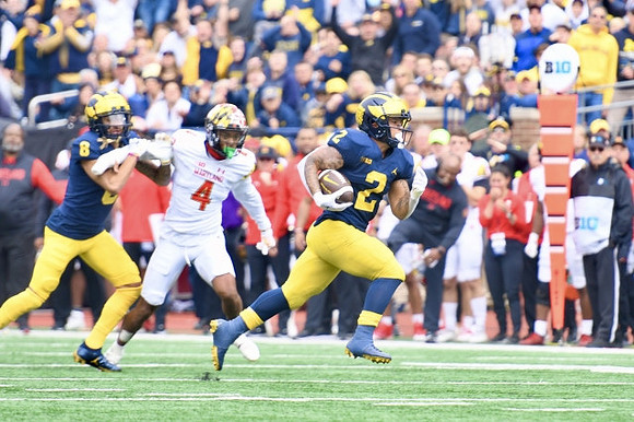 Ronnie Bell (8) and Blake Corum (2)