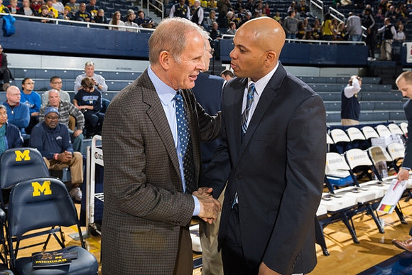 John Beilein and Mount St. Mary's Head Coach Jamion Christian