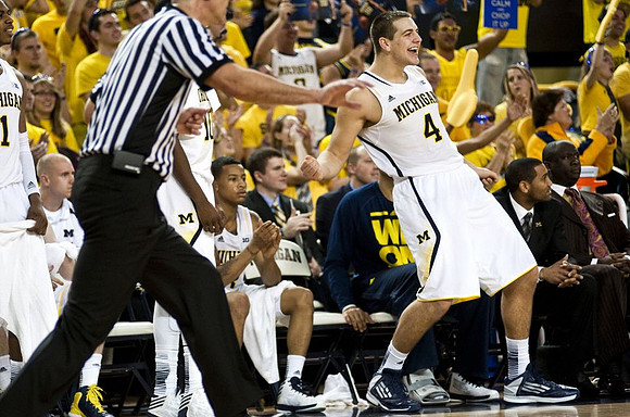 Trey Burke (3), Mitch McGary (4), and LaVall Jordan