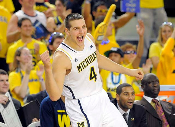 Mitch McGary (4), LaVall Jordan, and Bacari Alexander