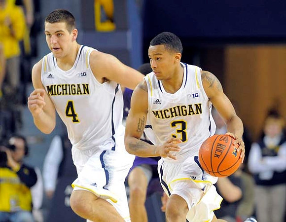 Mitch McGary (4) and Trey Burke (3)