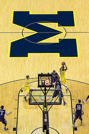 Max Bielfeldt (44) and Caris LeVert (23)