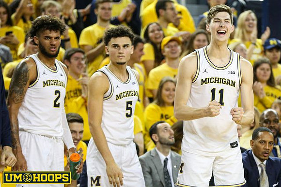 Isaiah Livers (2), Adrien Nunez (5), and Colin Castleton (11)