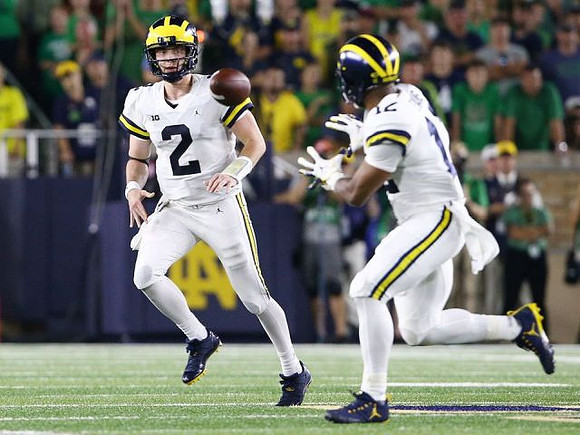 Shea Patterson (2) and Chris Evans (12)